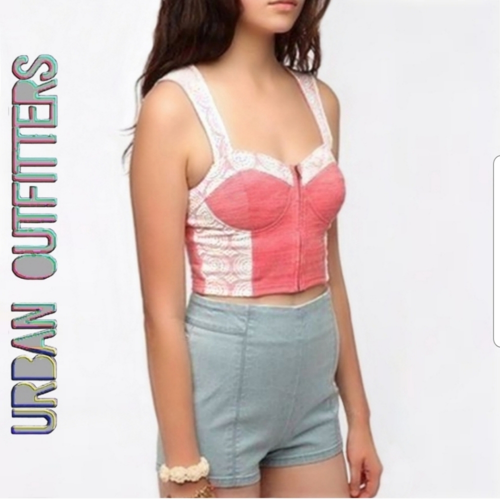 UO Pins and Needles Crop Lace Bustier Top - Picture 3 of 10